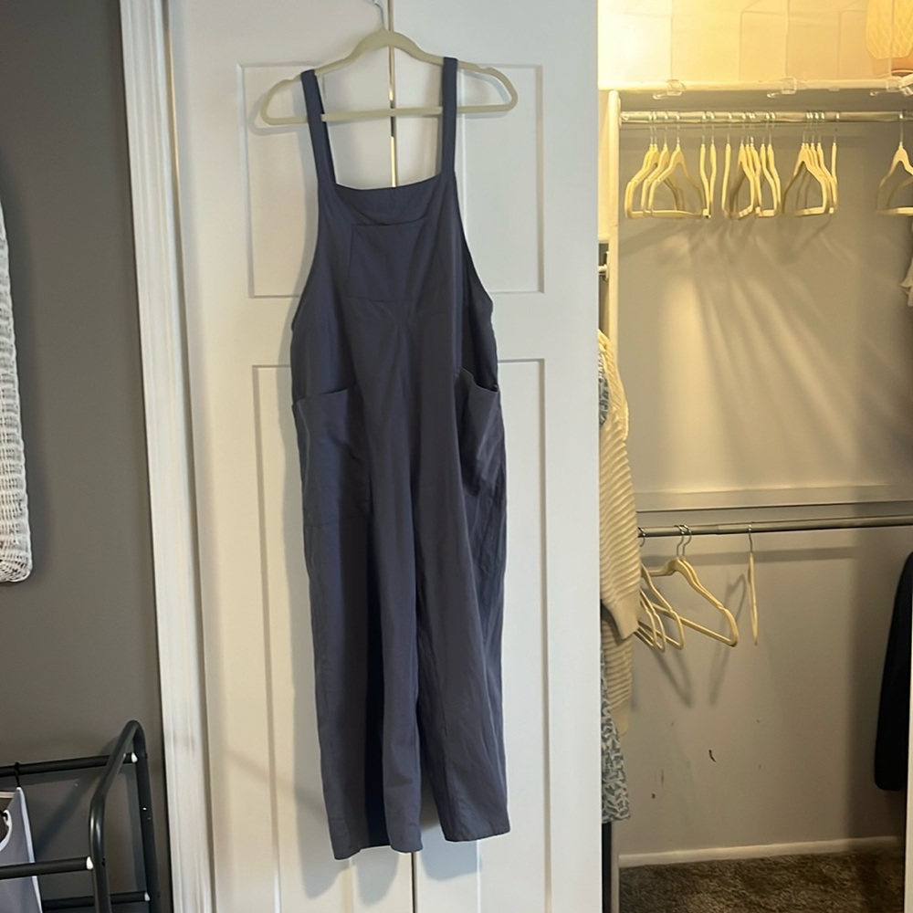 Flare blue gray overalls